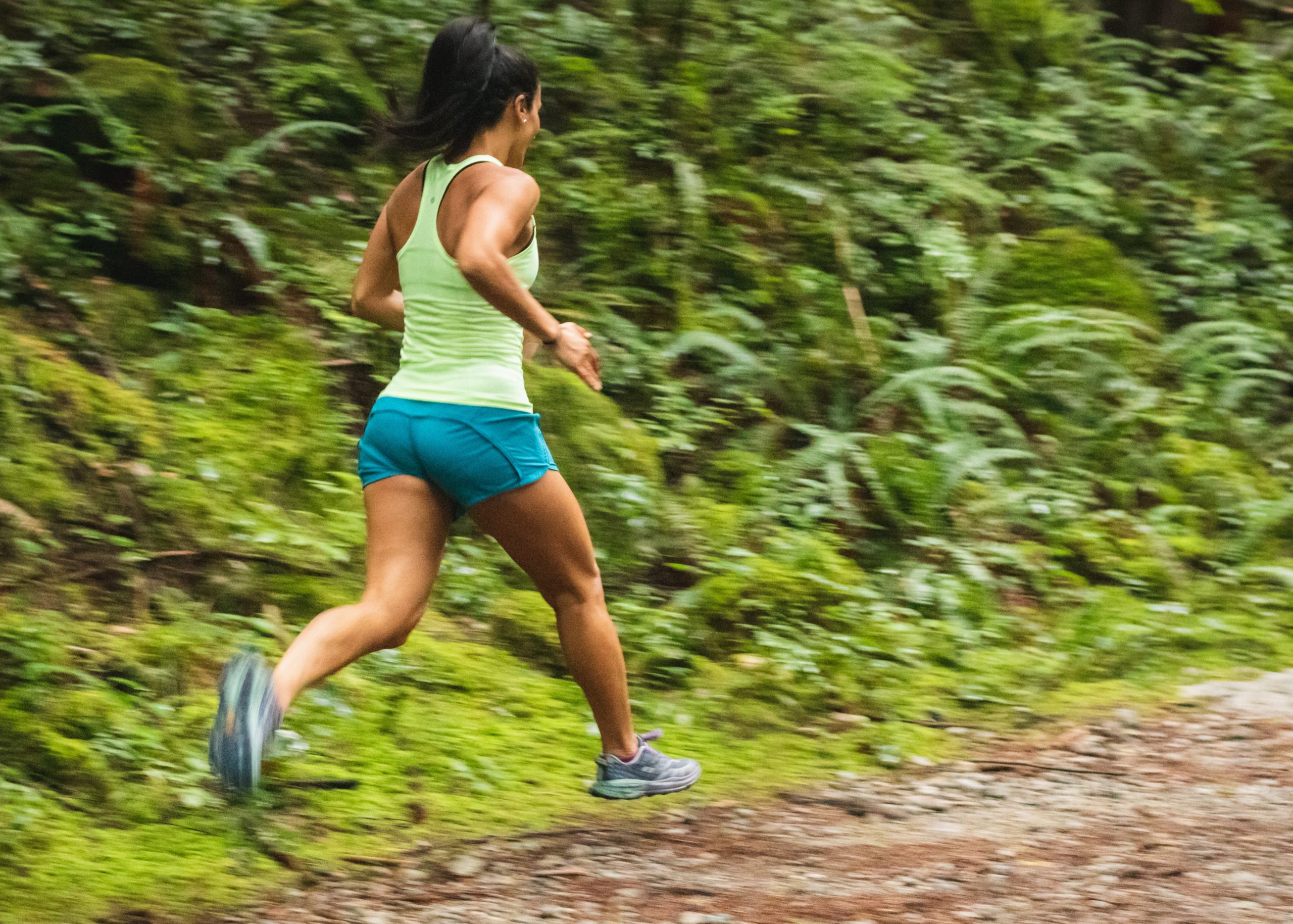 Woman trail running