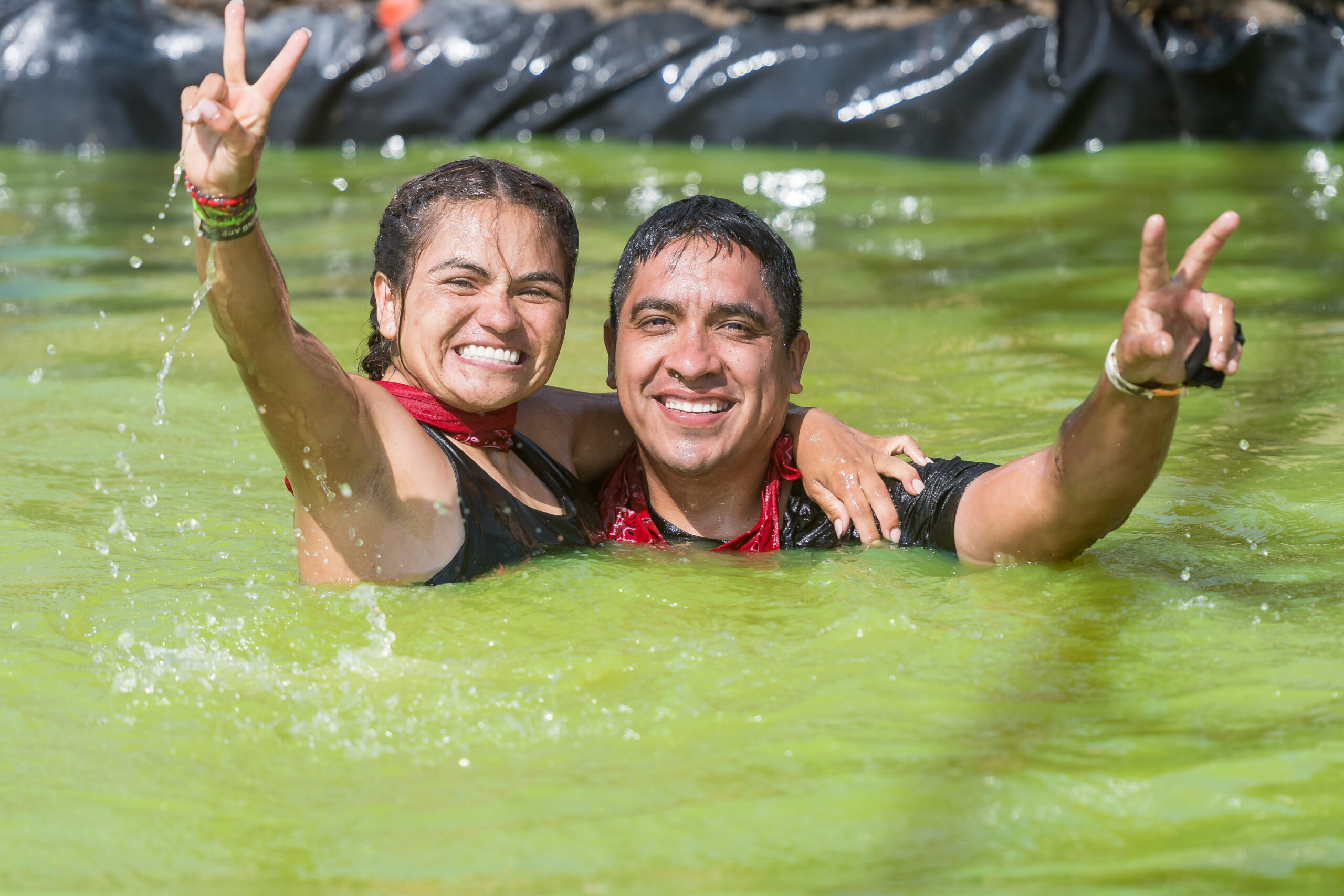 couple adventure in water