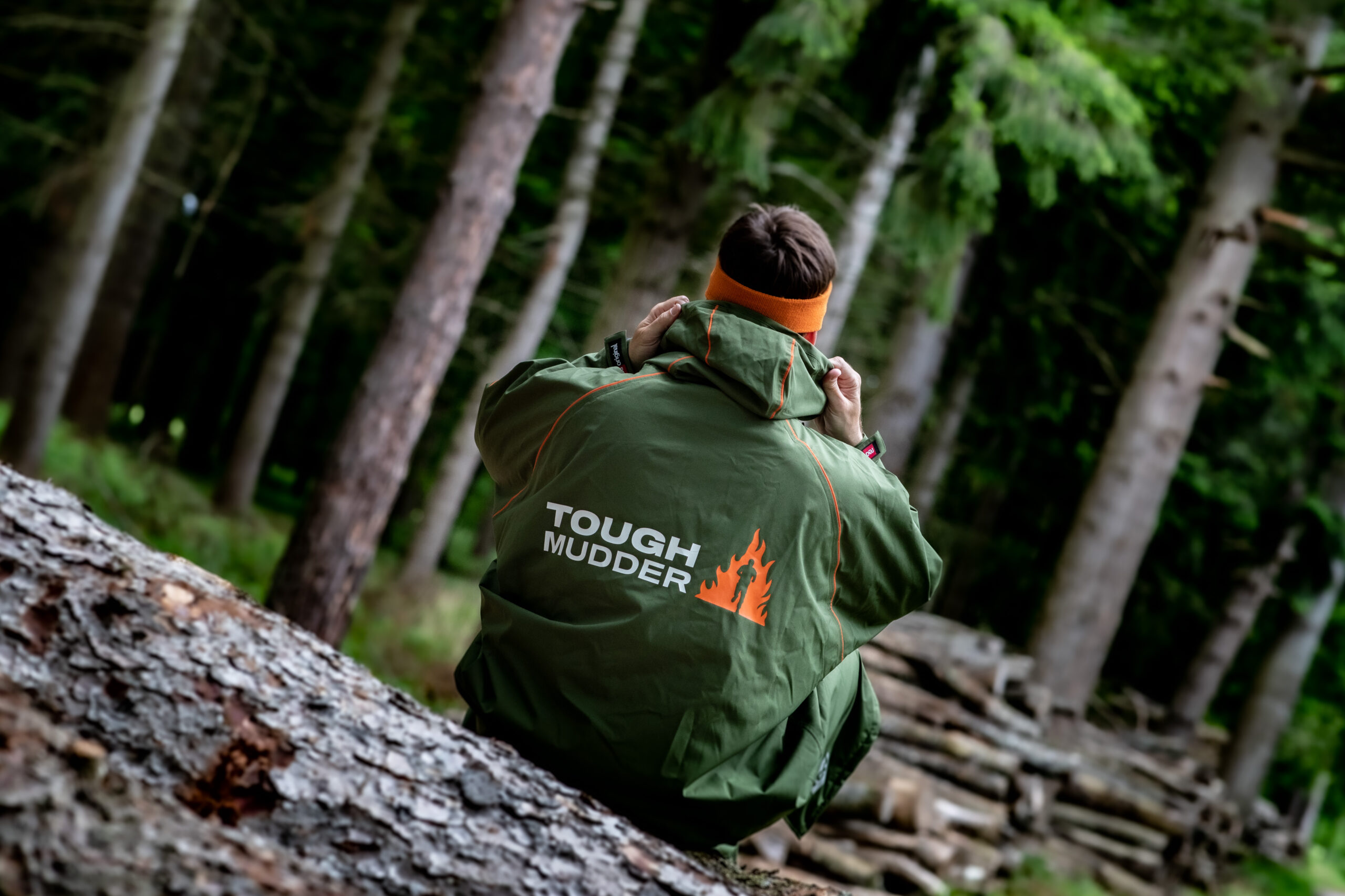 red and Tough Mudder dry robe